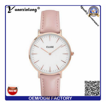 Yxl-750 moda rosa correa de cuero señoras moda relojes baratos reloj